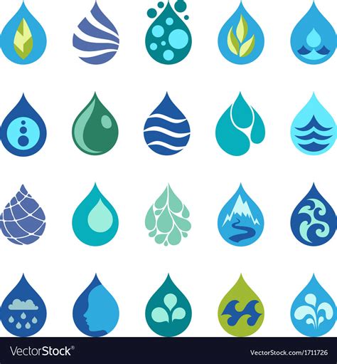 Water Drop Icons And Design Elements Royalty Free Vector
