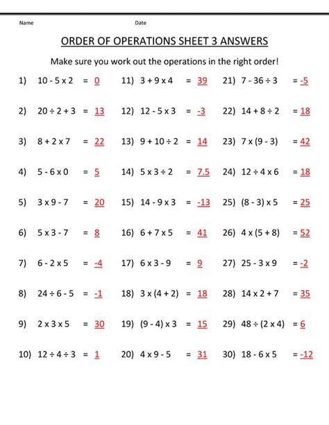 Math Worksheets For Th Graders With Answer Key