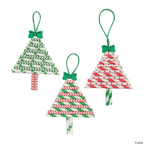 Paper Straw Christmas Tree Ornament Craft Kit