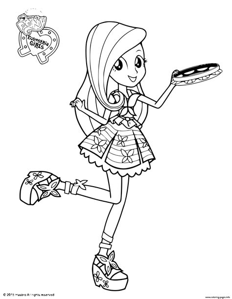 My Little Pony Equestria Girls Fluttershy Princess Coloring Page Printable