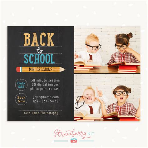 Back To School Mini Sessions Template Strawberry Kit