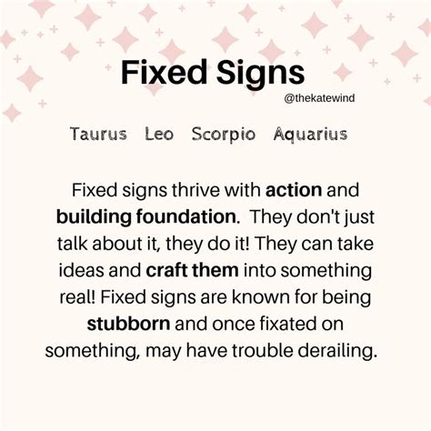 Fixed Signs Zodiac Sign Traits Astrology Meaning Leo Zodiac Facts