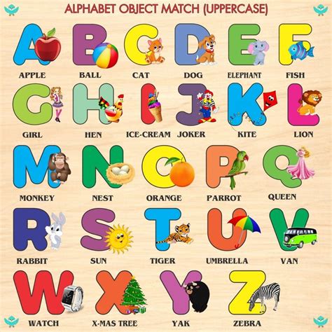 Wooden Premium Quality Capital Alphabets Object Match Letter With