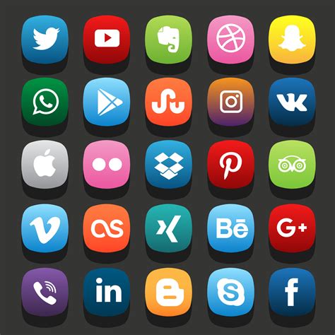 Flat Social Media Icon 193150 Vector Art At Vecteezy