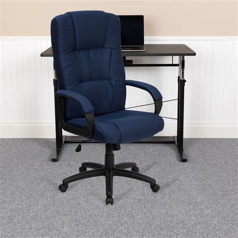 Flash Furniture High Back Navy Blue Fabric Executive Swivel Office Chair With Arms