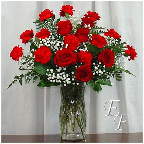 Carnations And Roses Arranged Ef 134 Blooms At The Boutique