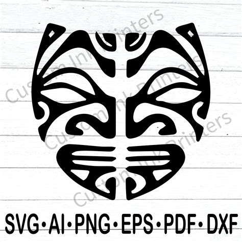 Maori Tribal Mask Tattoo Svg Png Eps Ai Pdf Digital Etsy