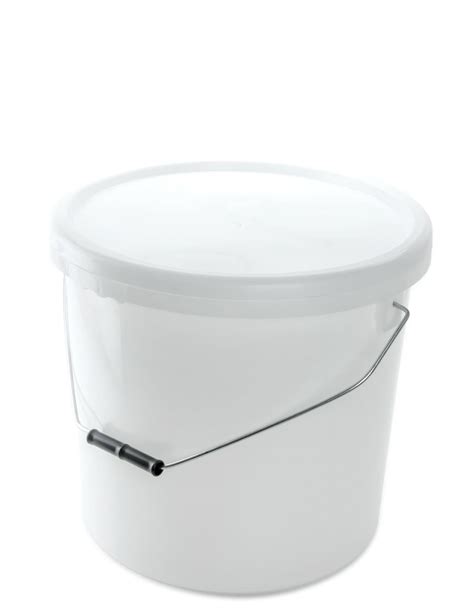 Packari Com Plastic Bucket With Lid Round White Metal Handle Litre Top Quality Packaging
