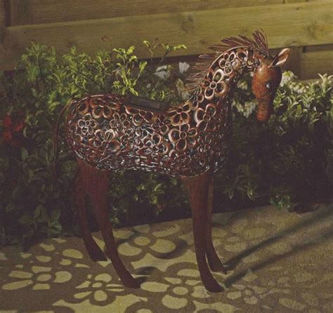 Metal Silhouette Led Solar Garden Light Horse By Garden Selections