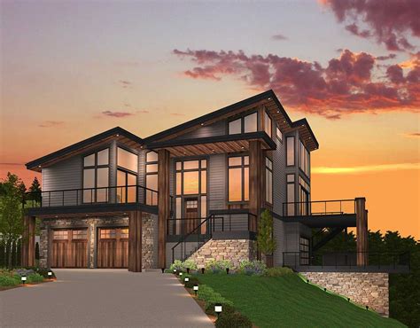 Exclusive Trendsetting Modern House Plan 85147ms