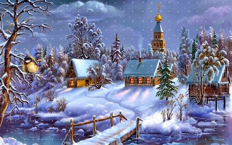 Snowy Christmas Village Wusa 9 Wallpaperssea Andpop