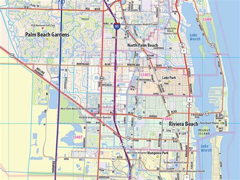 Greater Miami Metro Area Laminated Wall Map Topographics