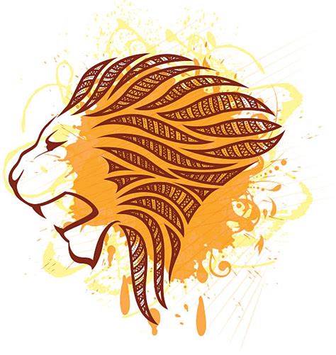 Best Silhouette Of A Lion Face Stencil Illustrations