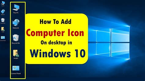 How To Add My Computer How To Show Icon On Desktop In Windows Youtube