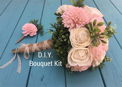 Diy Bouquet Kit Wood Flower Bouquet Diy Bouquet Sola Wood Flower