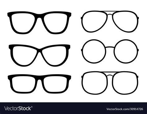 Set Isolated Transparent Glasses And Sunglasses Vector Image