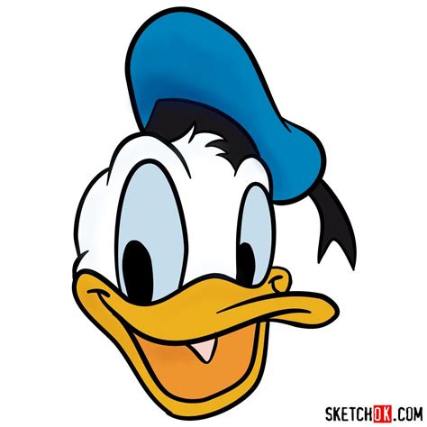 How To Draw Donald Ducks Face Sketchok Easy Drawing Guides Images And Photos Finder