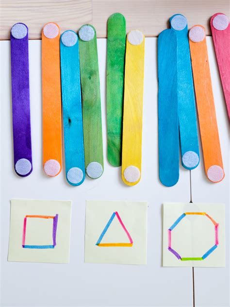 Popsicle Stick Shapes Learning From Playing