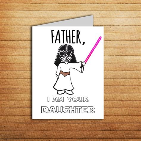 Express your love this father's day with unique cards created by independent artists. Star Wars card Fathers day card for Dad gift from daughter ...