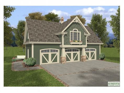 These designs come in a variety of sizes in both the garage space and the living area. Carriage House Plans | Craftsman-Style Carriage House with 3-Car Garage Design #007G-0003 at ...