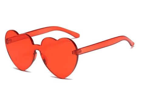 Women S Rimless Fashion Vintage Love Heart Sunglasses Kalsordface Shape 2019 Rayban Aviators