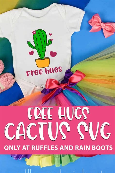 Free Hugs Cactus SVG Cut File Set For Cricut And Silhouette Ruffles