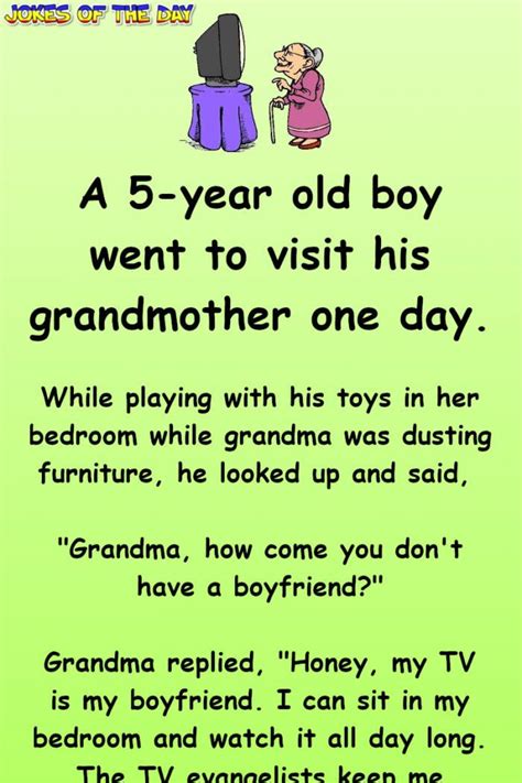 Adult Humor Grandma Explains To Her Grandson That The Tv Is Her Funny Jokes For Adults