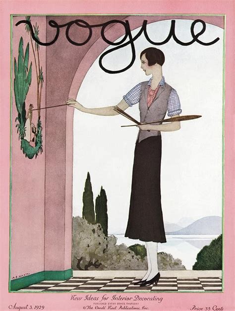 A Vintage Vogue Magazine Cover Of A Woman By Andre E Marty Cover Art