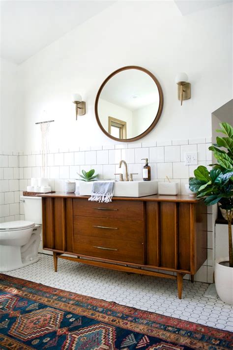 Add style and functionality to your bathroom with a bathroom vanity. 12 Classy Midcentury Modern Bathroom Ideas | Hunker