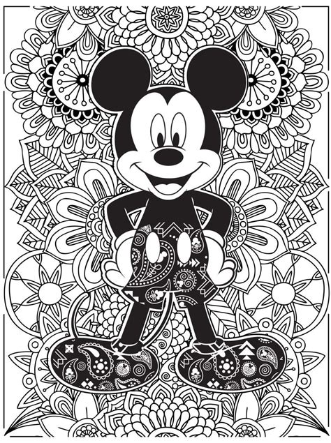 Kids N Coloring Page Disney Difficult Mickey Mouse