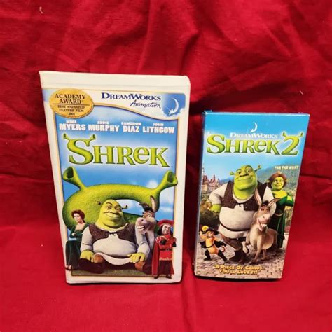 Dreamworks Animation Shrek Clamshell Shrek 2 Vhs Tape Set 890 Picclick