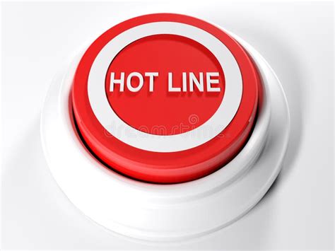 Hot Line Red Push Button 3d Rendering Stock Illustration