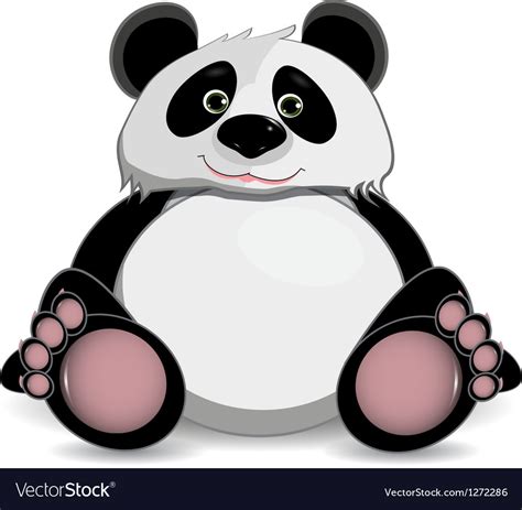 Cute Fat Panda Royalty Free Vector Image Vectorstock