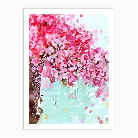 Cherry Blossom Art Print By Creativeingrid Fy