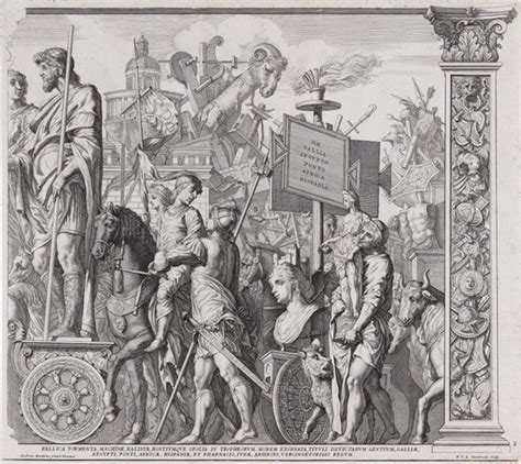 Der Triumphator Julius Caesar Auf Seinem Triumphwagen Blatt 9 In Der