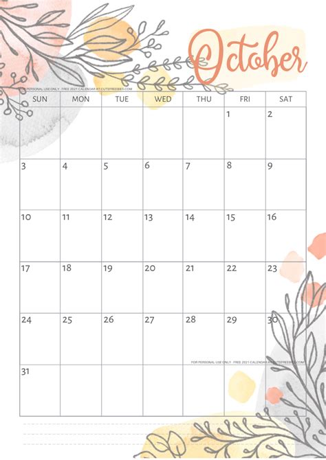 The calendars are both functional and double as a wall art decor with the watercolor flowers. Pretty 2021 Calendar Free Printable Template - Cute ...