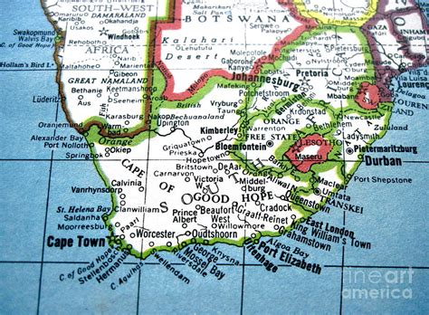 Vintage Map Of South Africa Cape Of Good Hope Photograph By Camryn