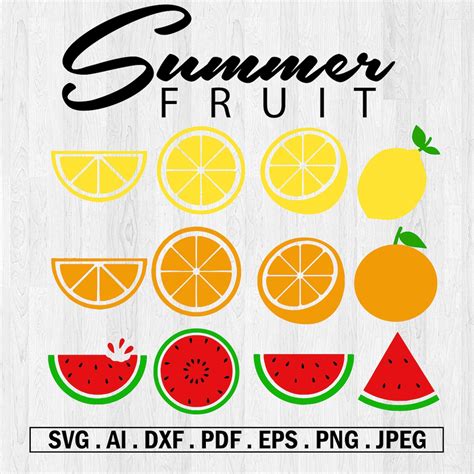 Tutti Frutti Clipart Summer Clipart Kawaii Fruit Watermelon Etsy