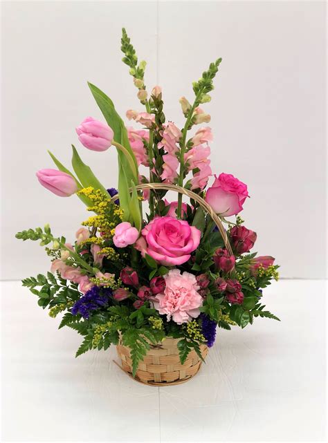 Spring Up In Pink Basket By Floral Creations Florist