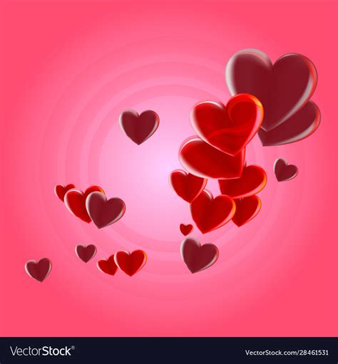 Valentines Day Love Beautiful Hearts Pink Vector Image