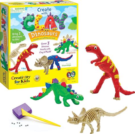 Buy Creativity For Kids Create With Clay Dinosaurs Build 3 Dinosaur