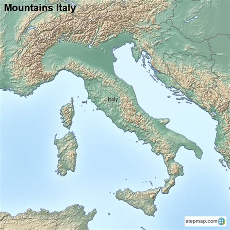 Stepmap Mountains Italy Landkarte Für Italy