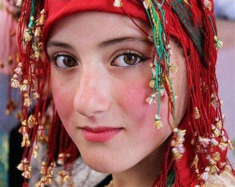 Moroccan Berber Amazigh Girl Red Scarves Berber Beautiful Muslim Women