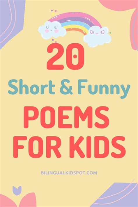 30 Short And Funny Poems For Kids In English