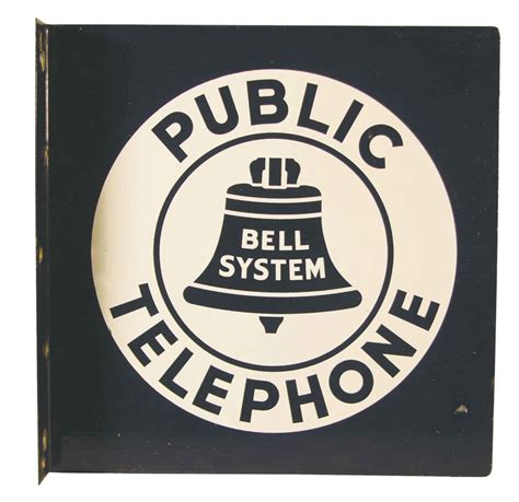Bell System Public Telephone Porcelain Advertising Sign