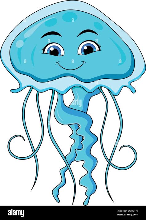 Cute Jellyfish Cartoon Vector Illustration Stock Vector Image And Art Alamy