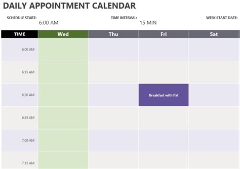 Appointment Scheduler Template Excel