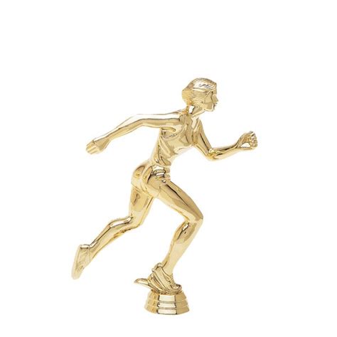 Gold Track Runner Female Trophy Figures Trophies Plaques Medals
