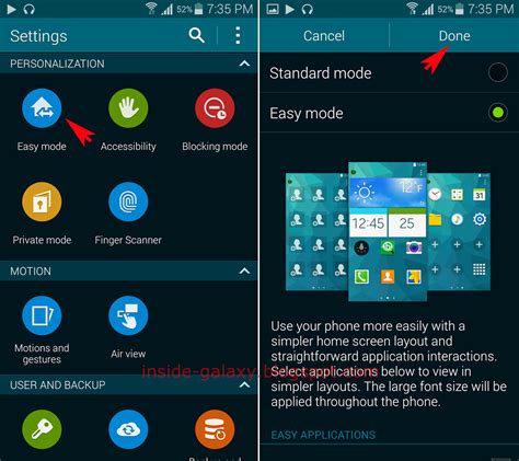 Inside Galaxy Samsung Galaxy S5 How To Enable And Customize Easy Mode