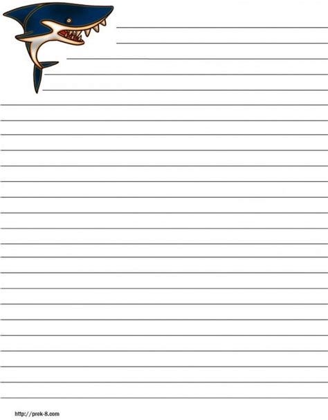 These free lined papers for writing templates are available for you to download and print. Freebie Friday: 10 Free Shark Printables | Free printable ...